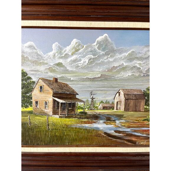 Vintage 1983 Original Signed Framed Oil Painting "After a Rain" - Picture 7 of 10